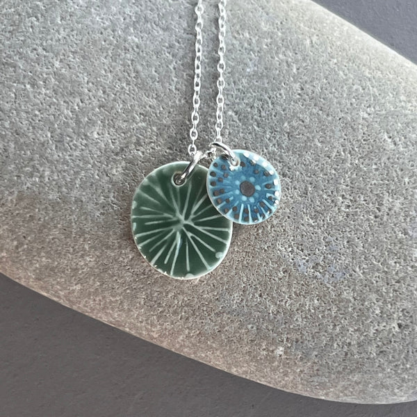 Leaf & Aqua Double Necklace