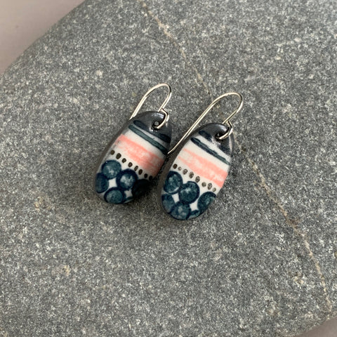 Snow Fields Earrings with Pink