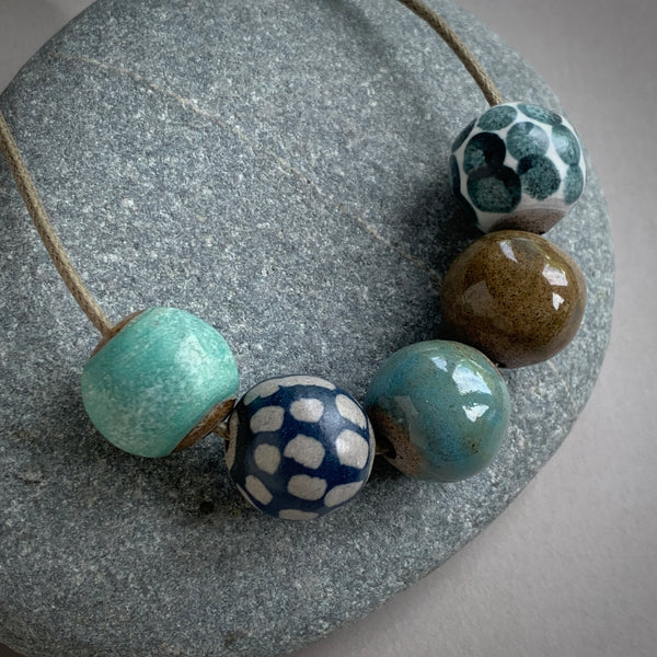 Sea Greens Pebble Beads Necklace