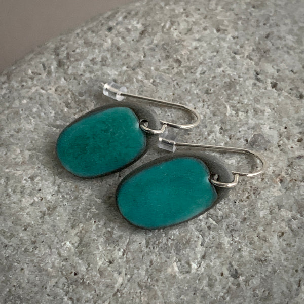 Teal Pebble Earrings