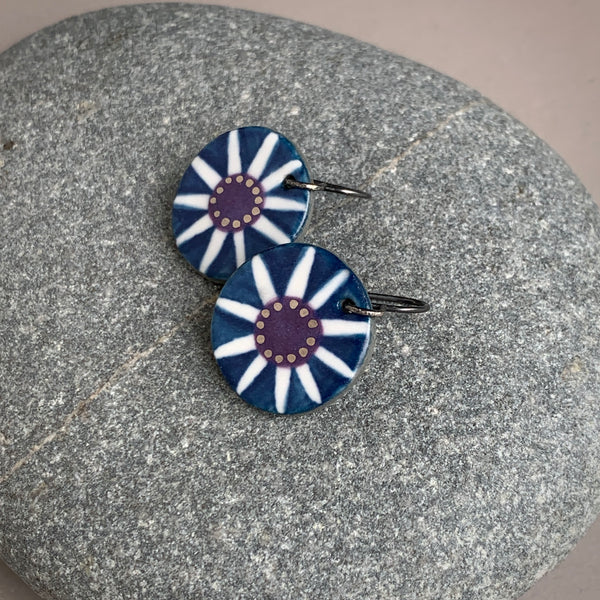 Indigo and Purple Star Earrings