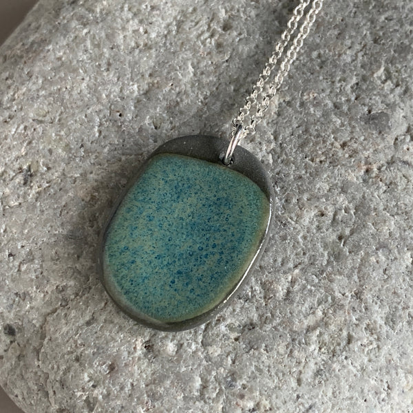 Large Sea Green Pebble Necklace - Seconds Sale