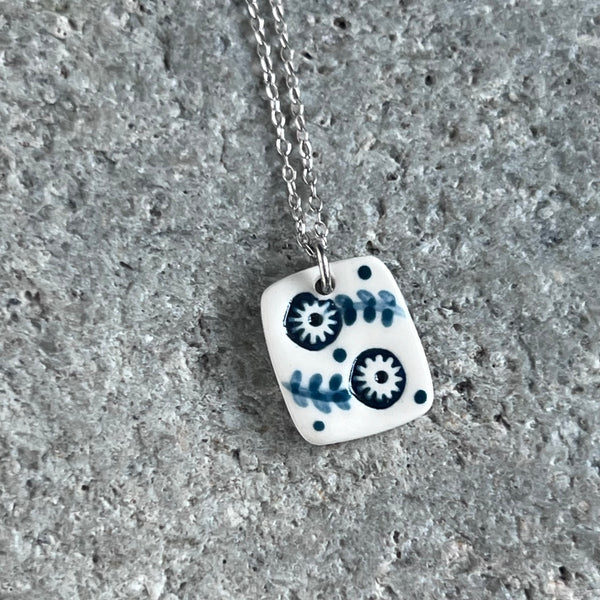 Small Hand Painted Flower Pendant