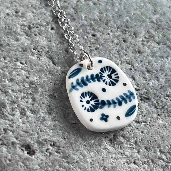 Hand Painted Flower Pendant