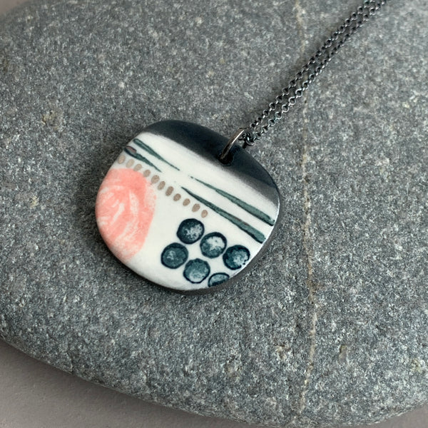 Snow Fields Necklace with Pink