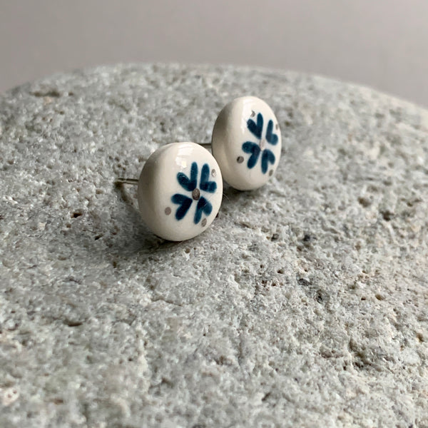 Indigo and White Studs