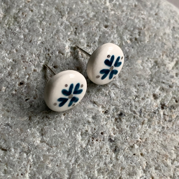 Indigo and White Studs