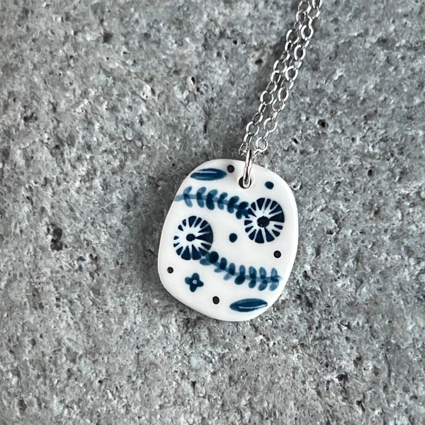 Hand Painted Flower Pendant