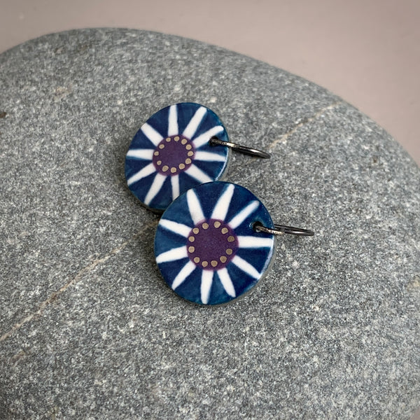 Indigo and Purple Star Earrings