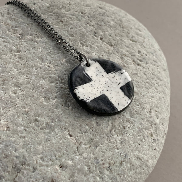 Monochrome Cross Necklace