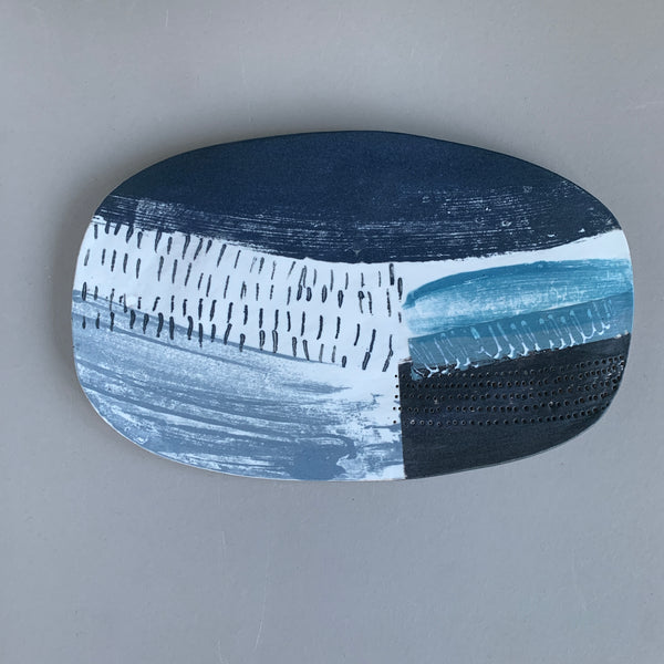 Caeau Eira / Snow Fields // Large Abstract Stoneware Landscape - Seconds Sale