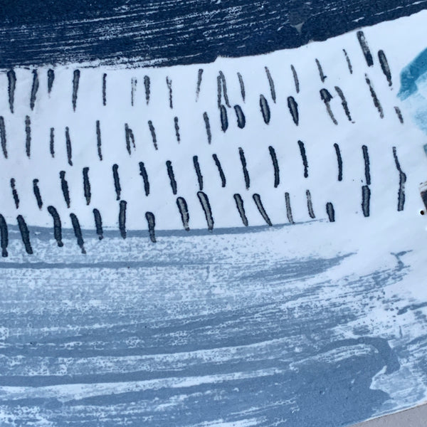 Caeau Eira / Snow Fields // Large Abstract Stoneware Landscape - Seconds Sale