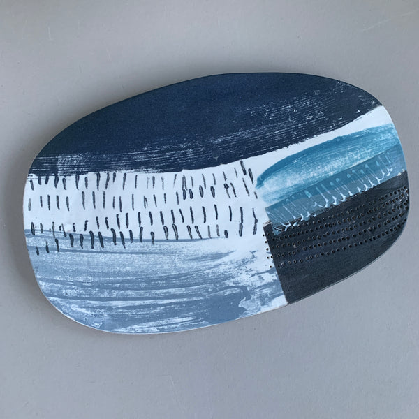 Caeau Eira / Snow Fields // Large Abstract Stoneware Landscape - Seconds Sale