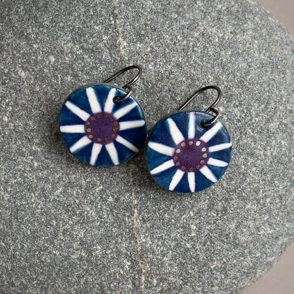 Indigo and Purple Star Earrings