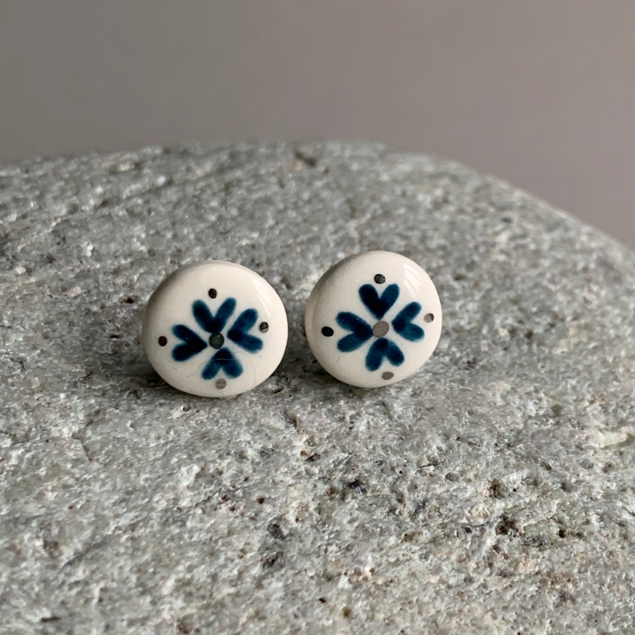 Indigo and White Studs