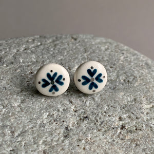 Indigo and White Studs