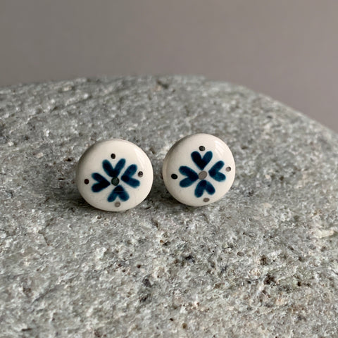 Indigo and White Studs