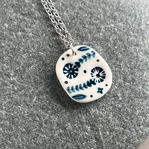 Hand Painted Flower Pendant