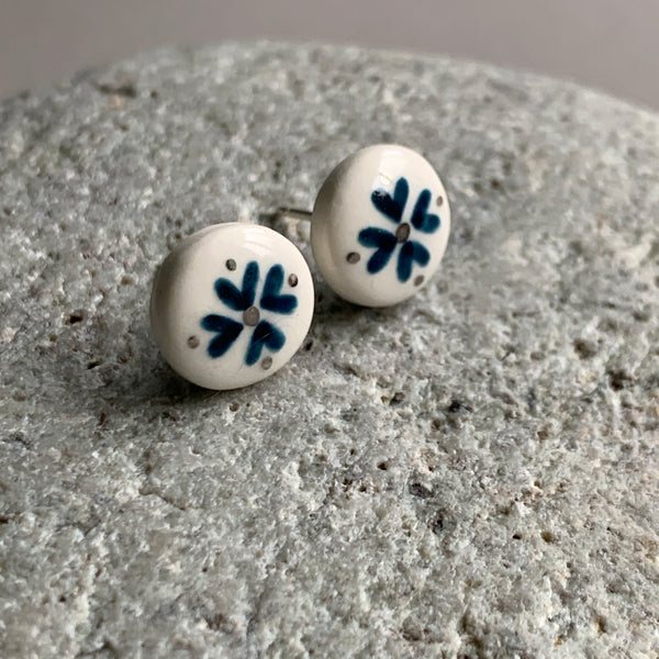 Indigo and White Studs