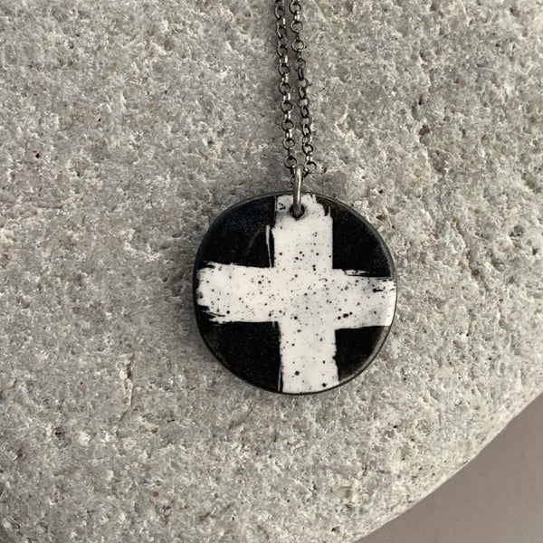 Monochrome Cross Necklace