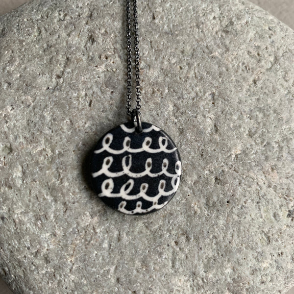 Monochrome Scribble Necklace