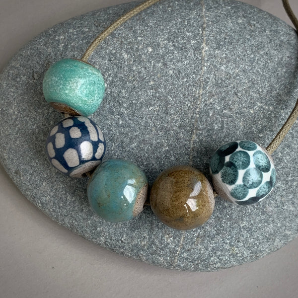 Sea Greens Pebble Beads Necklace