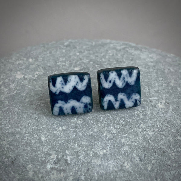 Square Scribble Studs
