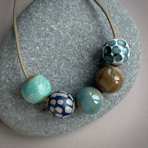 Sea Greens Pebble Beads Necklace