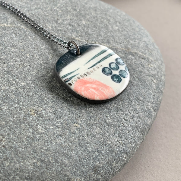Snow Fields Necklace with Pink