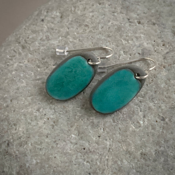 Teal Pebble Earrings