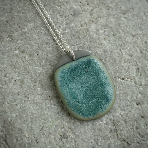 Large Sea Green Pebble Necklace