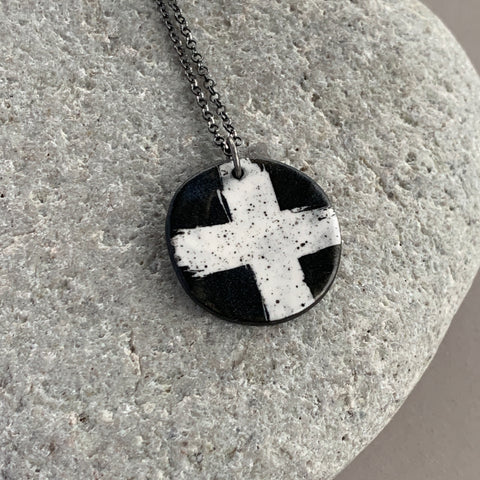 Monochrome Cross Necklace