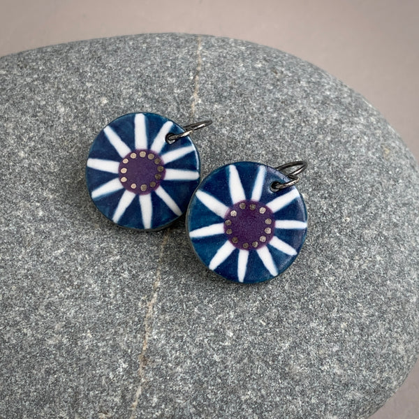 Indigo and Purple Star Earrings