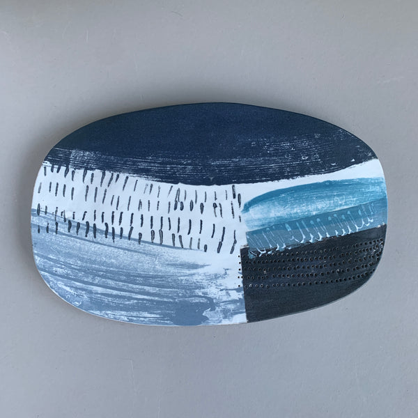 Caeau Eira / Snow Fields // Large Abstract Stoneware Landscape - Seconds Sale