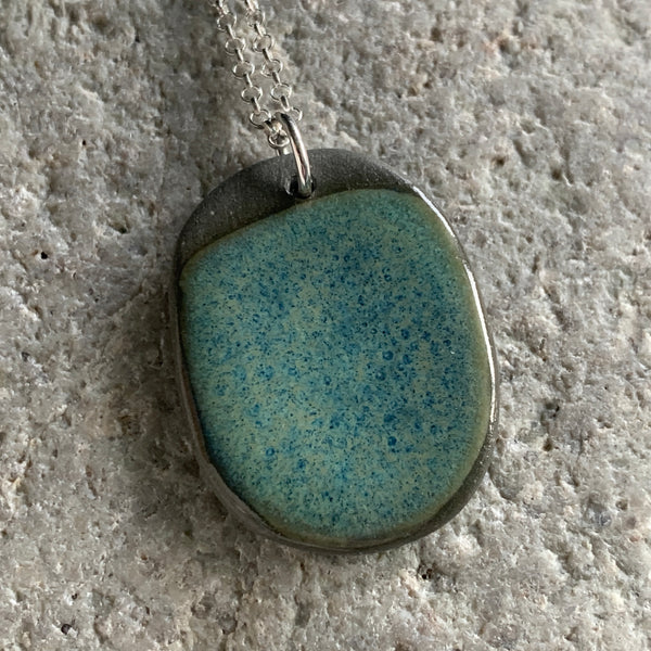 Large Sea Green Pebble Necklace - Seconds Sale