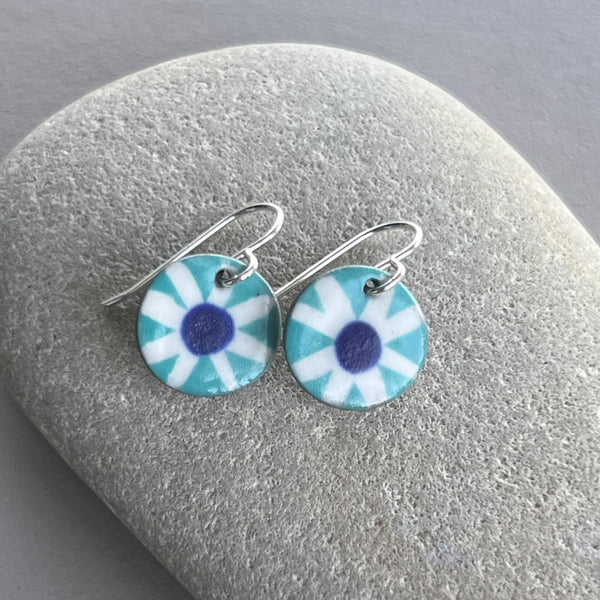 Aqua Flower Earrings