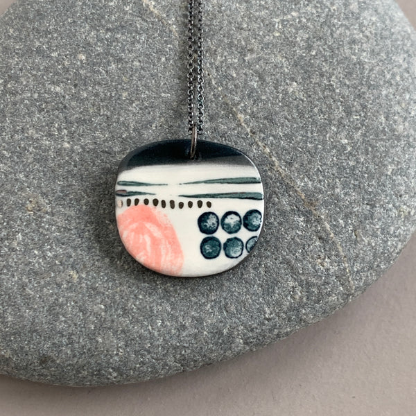 Snow Fields Necklace with Pink