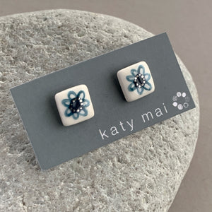Square Flower Studs