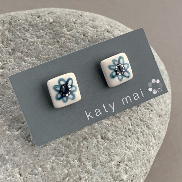 Square Flower Studs