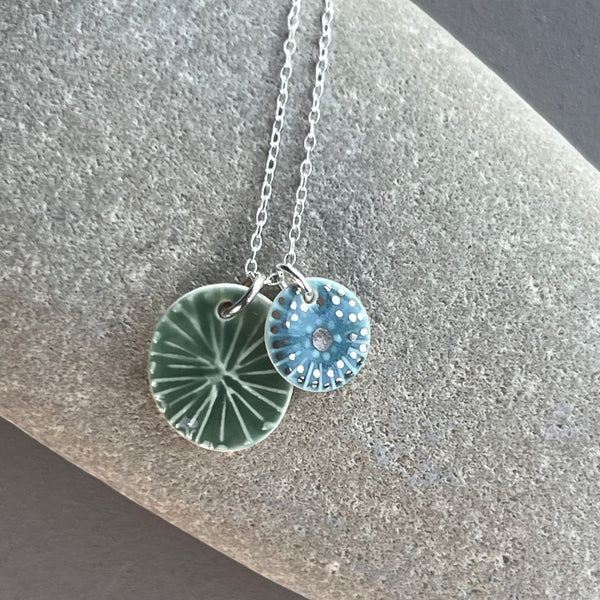 Leaf & Aqua Double Necklace