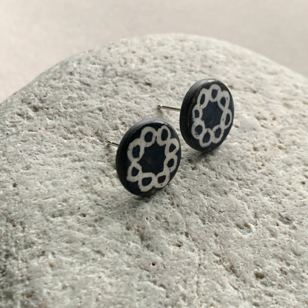 Large Monochrome Studs #9