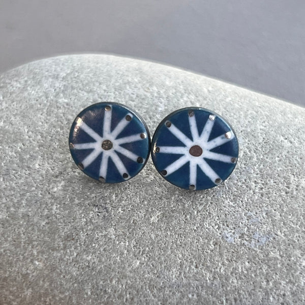 Large Blue Star Studs