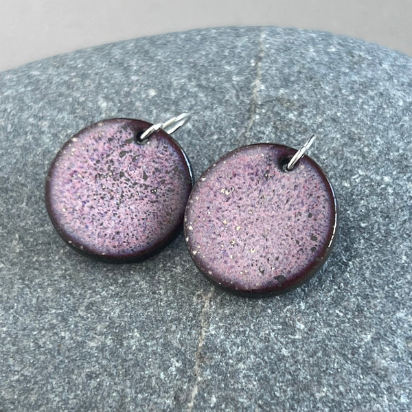 Large Pink Platinum Sparkle Earrings