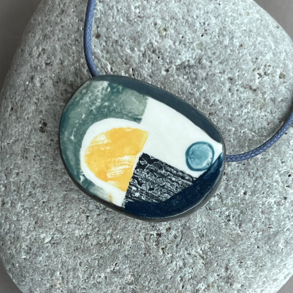 Abstract Landscape Bead Necklace