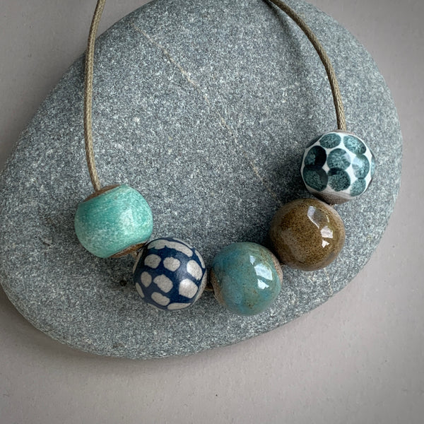 Sea Greens Pebble Beads Necklace