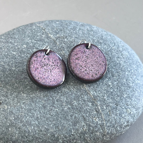 Large Pink Platinum Sparkle Earrings