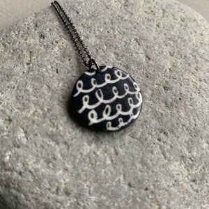 Monochrome Scribble Necklace