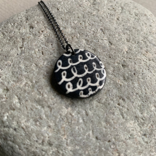 Monochrome Scribble Necklace