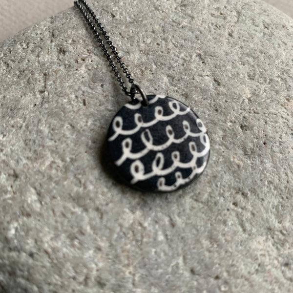 Monochrome Scribble Necklace