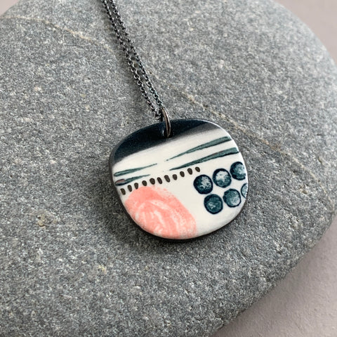 Snow Fields Necklace with Pink